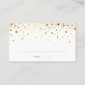 Carte De Placement Faux Gold Foil Confetti Points Mariage élégant (Devant)