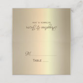 Carte De Placement Faux Mariage Or (Extérieur déplié)