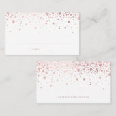 Carte De Placement Faux Rose Gold Foil Confetti Dots Élégant Mariage (Devant / Derrière)