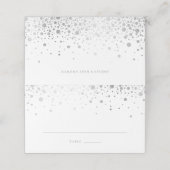 Carte De Placement Faux Silver Foil Confetti Dots Mariage élégant (Extérieur déplié)