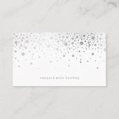 Carte De Placement Faux Silver Foil Confetti Dots Mariage élégant (Dos)