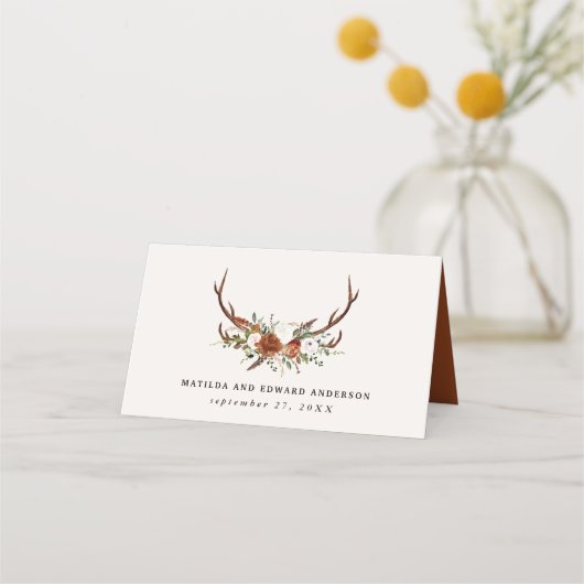 Carte De Placement Ferme rustique botanique cerf chic table mariage (Dos)