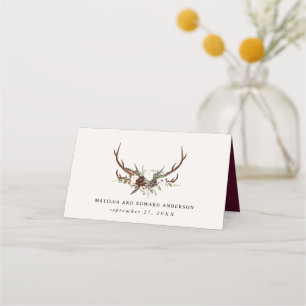 Carte De Placement Ferme rustique botanique cerf chic table mariage