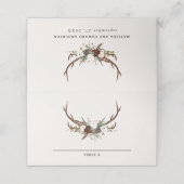 Carte De Placement Ferme rustique botanique cerf chic table mariage (Extérieur déplié)