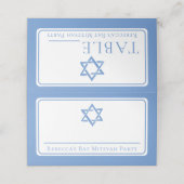 Carte De Placement Fête bat mitzvah lumière étoile bleue de David (Extérieur déplié)