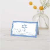 Carte De Placement Fête bat mitzvah lumière étoile bleue de David (Dos)