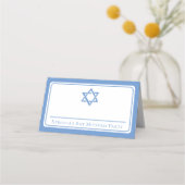 Carte De Placement Fête bat mitzvah lumière étoile bleue de David (Devant)