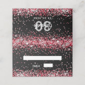 Carte De Placement Fête d'anniversaire de confettis rouge noir (Extérieur déplié)