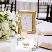 Carte De Placement fête d'anniversaire eucalyptus or parties scintill