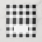 Carte De Placement fête de ferme rustique plaid noir et blanc de buff (Extérieur déplié)