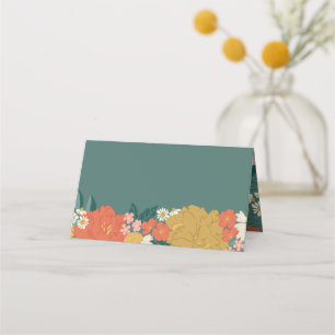 Carte De Placement Fête de mariage avec un bouquet floral