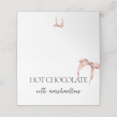 Carte De Placement Fête de mariage avec un nœud rose (Extérieur déplié)