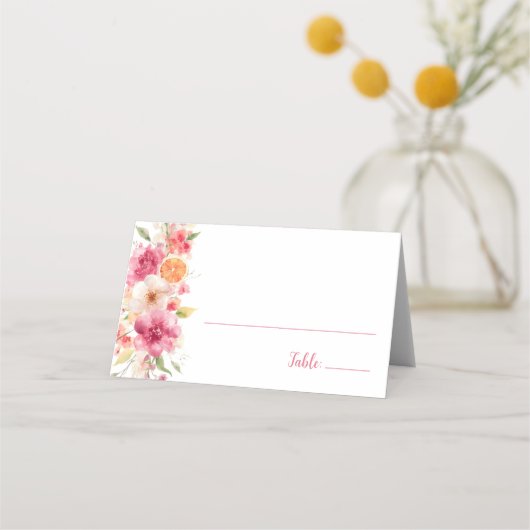 Carte De Placement Fête de mariage floral Amour en fleurs Baby Shower (Devant)