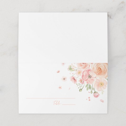 Carte De Placement Fête de mariage Floral Love In Bloom Lumineux  (Extérieur déplié)