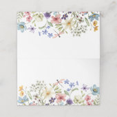 Carte De Placement Fête de Mariage Florale Moderne de Fleurs Sauvages (Extérieur déplié)