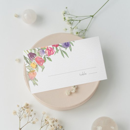 Carte De Placement Fête de mariage Fun and Bright Tulipes et Verdure