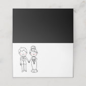 Carte De Placement Fête de mariage noire de mariée de dessin animé (Extérieur déplié)