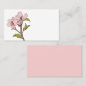 Carte De Placement Fête de mariage rose cerisier Merci floral (Devant / Derrière)