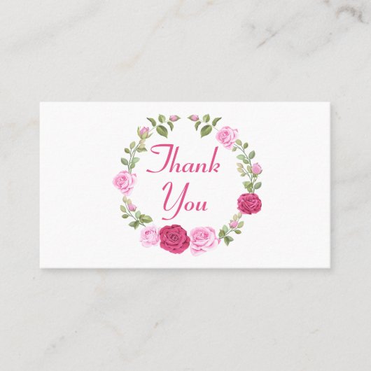 Carte De Placement Fête de mariage rose Merci floral (Devant)