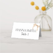 Carte De Placement Fête de Mariage Thème Nœud Papillon Neutre (Devant)