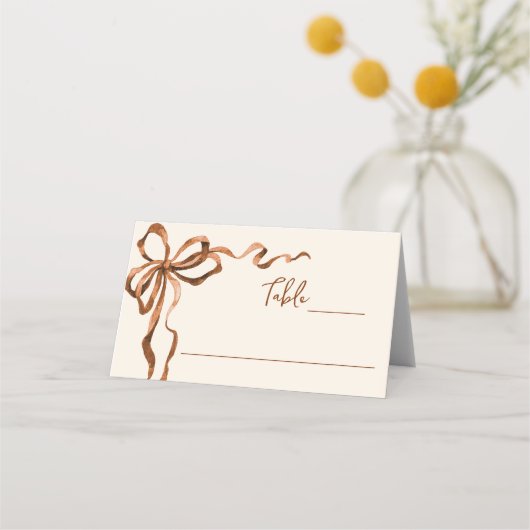 Carte De Placement Fête de Noël Bohème Funky Fantaisiste avec un Nœud (Devant)