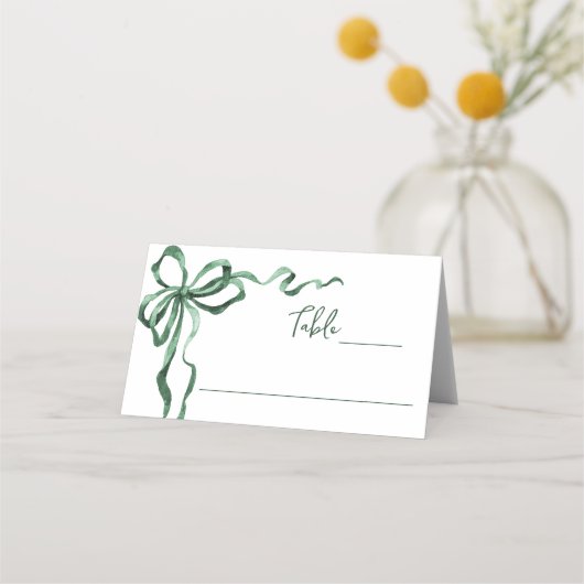 Carte De Placement Fête de Noël Bow funky fantaisiste vert (Devant)