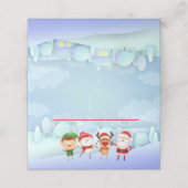 Carte De Placement Fête de Noël Père Noël, Rudolph Snowman Elf (Extérieur déplié)