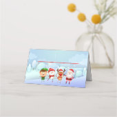 Carte De Placement Fête de Noël Père Noël, Rudolph Snowman Elf (Devant)