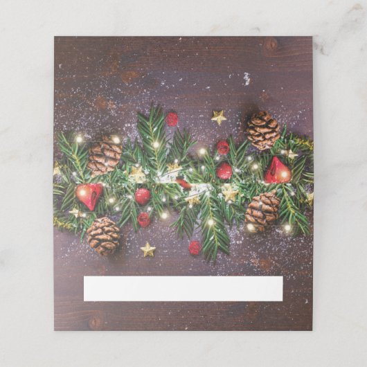 Carte De Placement Fête de Noël rustique (Extérieur déplié)