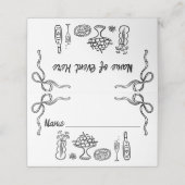 Carte De Placement Fête des mariées à main noire Whimsical (Extérieur déplié)