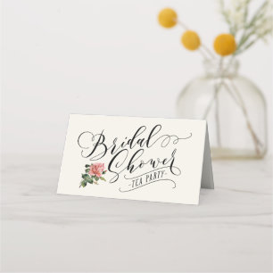 Carte De Placement Fête des mariées de thé vintage de typographie