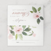 CARTE DE PLACEMENT FÊTE DES MARIÉES FLORALE DE ROSE ROSE DOUCE DOUCE  (Extérieur déplié)