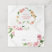 Carte De Placement Fête des mariées florale d'été rose pâle (Extérieur déplié)