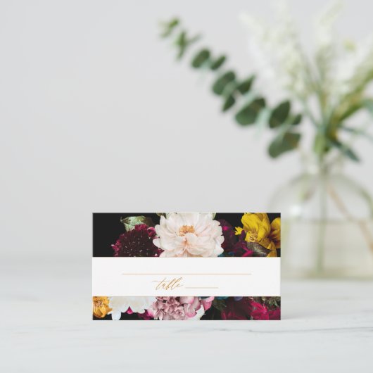 Carte De Placement Fête des mariées PixDezines Fleurs Moody foncé (Debout devant)