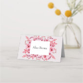 Carte De Placement Fête des mariées Rose Aquarelle Fleurs Carte Place (Dos)