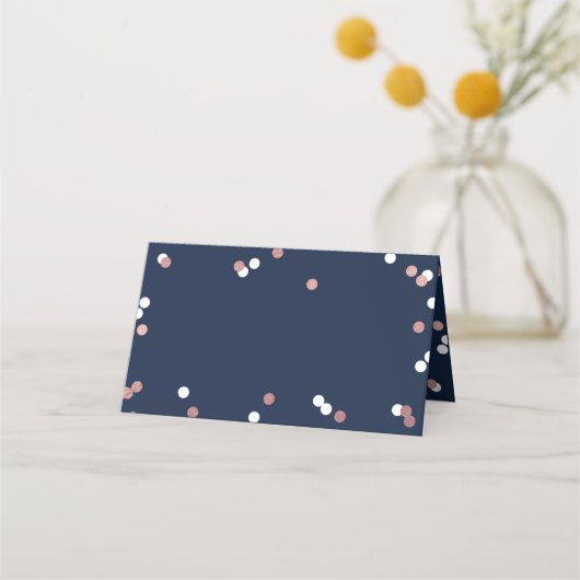 Carte De Placement Fête des mariées rose Gold Foil Confetti (Dos)