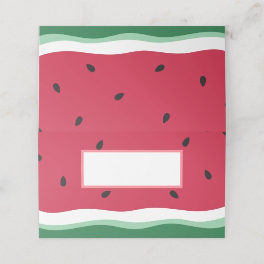 Carte De Placement Fête d'été de la pastèque tropicale fraîche et vib (Extérieur déplié)