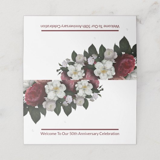 Carte De Placement Fête du 50e anniversaire - (Extérieur déplié)
