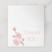 Carte De Placement Fête Fleur Merci rose cerise (Extérieur déplié)