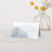 Carte De Placement feuillage aquarelle bleu (Dos)