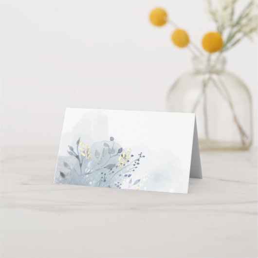 Carte De Placement feuillage aquarelle bleu (Devant)