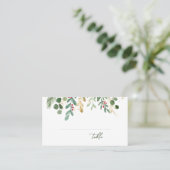 Carte De Placement Feuillage de verdure Baie rouge Noël Mariage (Debout devant)