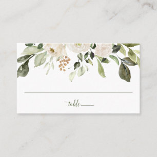 Carte De Placement Feuillage de verdure de mariage floral aquarelle b
