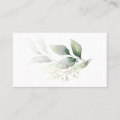 Carte De Placement Feuillage vert et or aquarelle (Dos)