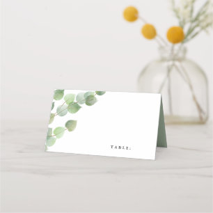 Carte De Placement Feuillage vert Eucalyptus Personnalisé