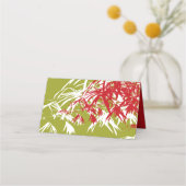 Carte De Placement Feuille bambou vert rouge double Xi Mariage chinoi (Dos)