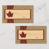 Carte De Placement Feuille d'automne (Devant / Derrière)