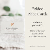 Carte De Placement Feuille de Tombe Élégante