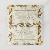 Carte De Placement Feuille d'or Amande Beige Mariage de automne Place (Extérieur déplié)