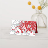 Carte De Placement Feuille double Xi Mariage chinois gris et rouge ba (Dos)